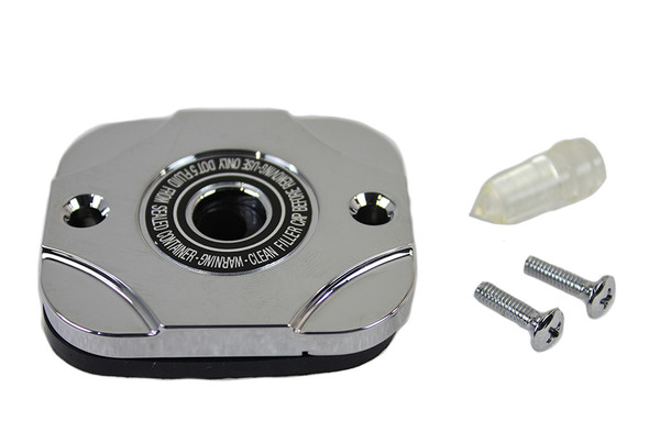 V-Twin - 24-0604 - Handlebar Master Cylinder Cover Chrome - Fits 1996-2005 Harley-Davidson FXST, FLST, 1996-2003 XL, 1996-2005 FXD, 1996-2004 FLT
