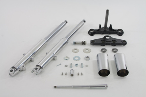 V-Twin - 24-0756 - 41mm Chrome Fork Assembly with Polished Sliders