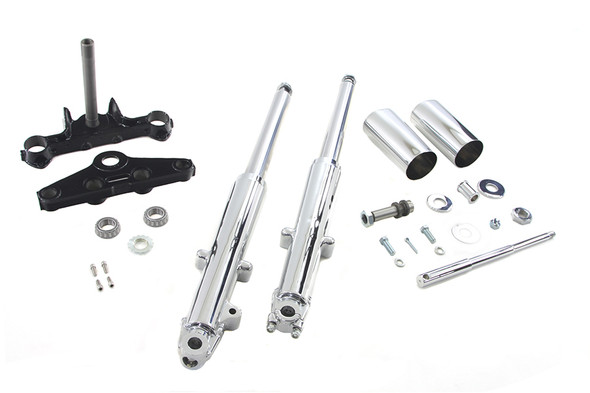 V-Twin - 24-0757 - 41mm Chrome Fork Assembly with Chrome Sliders