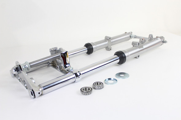V-Twin - 24-0759 - 41mm Wide Glide Fork Assembly with Polished Sliders - Fits 1952-1981 Harley-Davidson XL