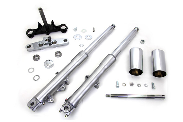 V-Twin - 24-0765 - 41mm Fork Assembly with Polished Sliders