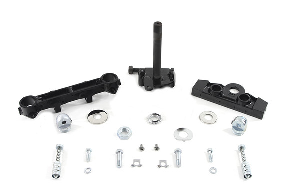 V-Twin - 24-0797 - Black Adjustable Triple Tree Set - Fits 1977-1984 Harley-Davidson FL