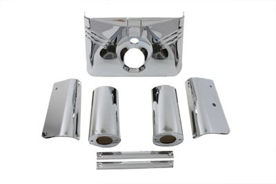 V-Twin - 24-0838 - Triple Tree Cover Kit Chrome - Fits 1986-2017 Harley-Davidson FLST