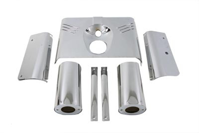 V-Twin - 24-0838 - Triple Tree Cover Kit Chrome - Fits 1986-2017 Harley-Davidson FLST