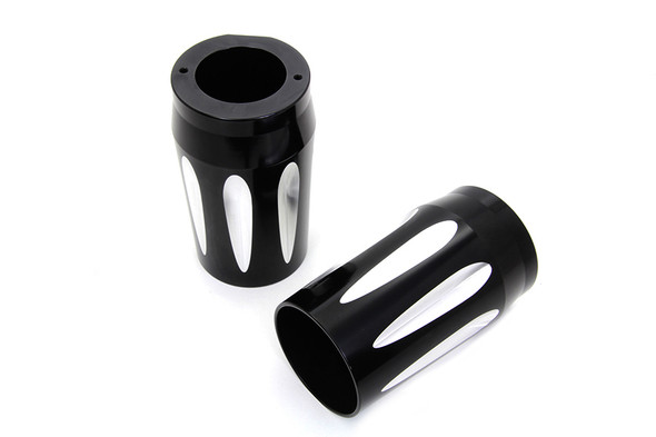 V-Twin - 24-1193 - Black Fork Slider Cover Set
