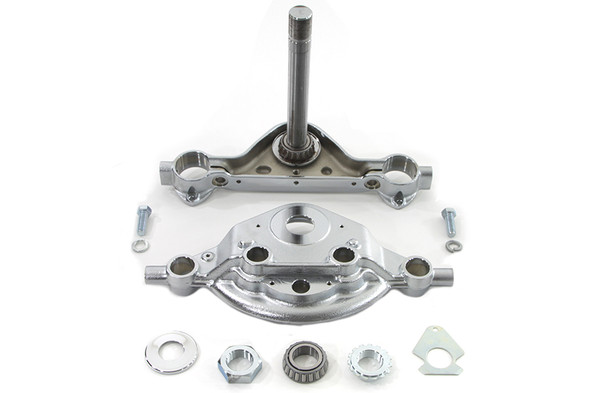 V-Twin - 24-1314 - Replica Forged Steel Triple Tree Set Polished - Fits 2009-2013 Harley-Davidson FLT