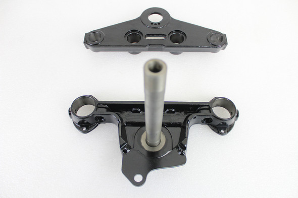 V-Twin - 24-1323 - Black Triple Tree Set - Fits 1960-1972 Harley-Davidson FL, 1973-1984 FLH
