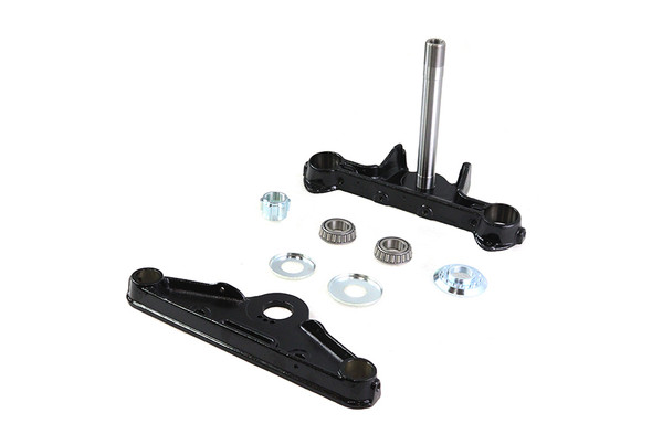 V-Twin - 24-1326 - Replica Forged Steel Triple Tree Set Black - Fits 1949-1959 Harley-Davidson FL