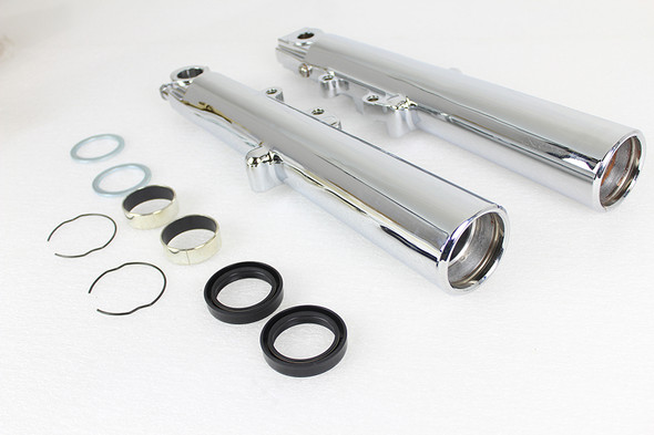V-Twin - 24-1340 - Chrome Lower Fork Slider Set - Fits 2000-2013 Harley-Davidson FLT