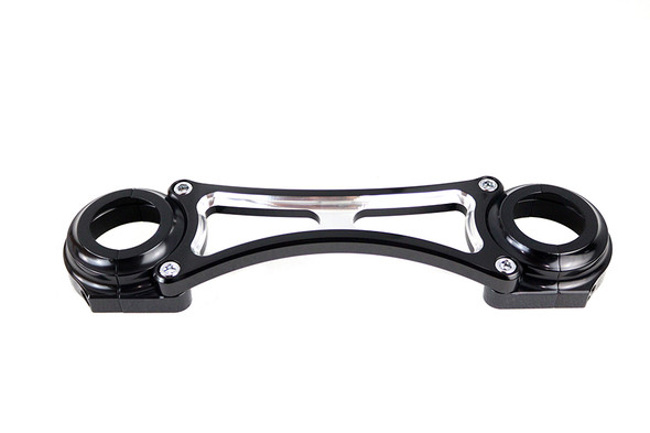 V-Twin - 24-1407 - 41mm Black Front Fork Brace - Fits 1999-2005 Harley-Davidson FXDWG, 2000-2013 FXST