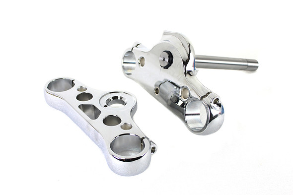 V-Twin - 24-1432 - FXDWG 49mm Triple Tree Set Chrome - Fits 2006-2007 Harley-Davidson FXDWG