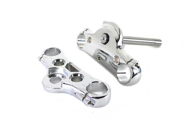 V-Twin - 24-1432 - FXDWG 49mm Triple Tree Set Chrome - Fits 2006-2007 Harley-Davidson FXDWG