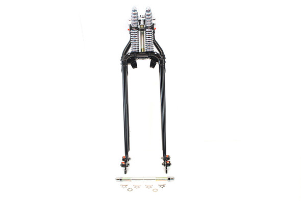 V-Twin - 24-1574 - 25-1/2 inch Spring Fork Kit Offset Black - Fits 1970-1984 Harley-Davidson FX, 1941-1984 FL, 1986-2017 FXST, FLST, 1936-1952 EL