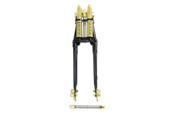 V-Twin - 24-1578 - 22 inch Spring Fork Kit Black with Brass Accents
