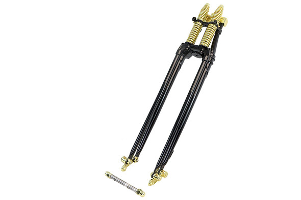 V-Twin - 24-1580 - 26 inch Spring Fork Kit Black with Brass Accents