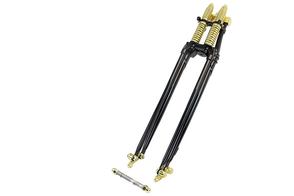 V-Twin - 24-1581 - 28 inch Spring Fork Kit Black with Brass Accents