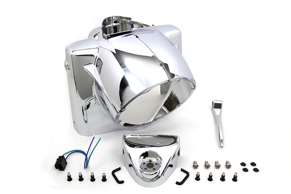 V-Twin - 24-1670 - Headlamp Cowl Assembly Chrome - Fits 1986-2013 Harley-Davidson FLT