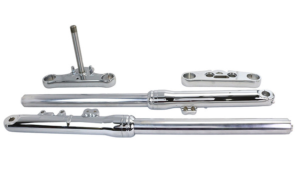 V-Twin - 24-1676 - 49mm Fork Slider Assembly with Chrome Sliders