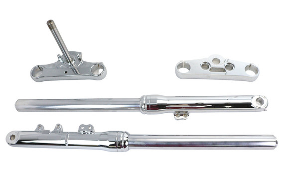 V-Twin - 24-1676 - 49mm Fork Slider Assembly with Chrome Sliders