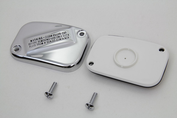 V-Twin - 24-1764 - Handlebar Master Cylinder Cover Chrome - Fits 2015-2017 Harley-Davidson FLST, FXST