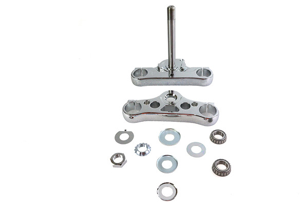 V-Twin - 24-1821 - FXD 49mm Triple Tree Set Chrome - Fits 2008-2017 Harley-Davidson FXD