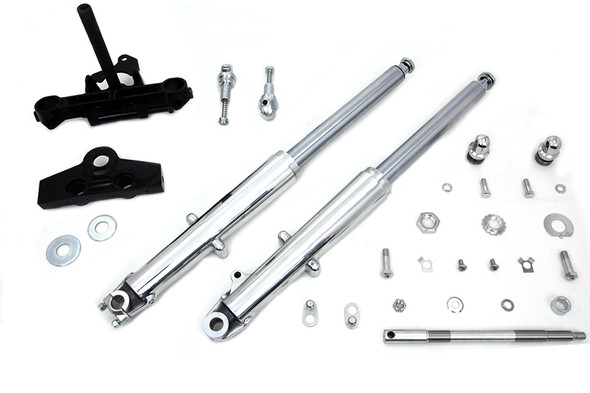 V-Twin - 24-1866 - 41mm Adjustable Fork Assembly with Polished Sliders - Fits 1969-1971 Harley-Davidson FL