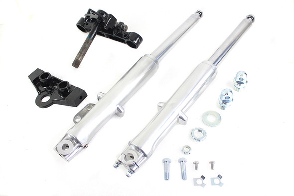 V-Twin - 24-5576 - 41mm Adjustable Single Disc Fork Assembly - Fits 1973-1984 Harley-Davidson FL