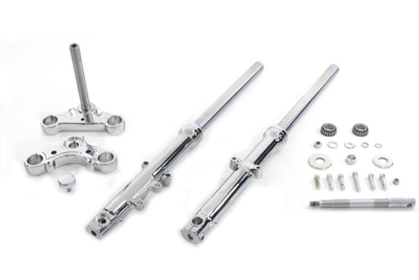 V-Twin - 24-8565 - 39mm Fork Assembly with Chrome Sliders Single Disc V-Twin - 24-8565 - 39mm Fork Assembly with Chrome Sliders Single Disc