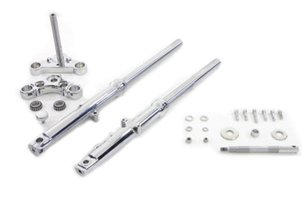 V-Twin - 24-8566 - 39mm Fork Assembly with Chrome Sliders Single Disc