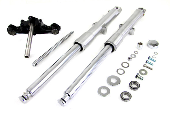 V-Twin - 24-9951 - 41mm Fork Assembly with Polished Sliders - Fits 1986-1999 Harley-Davidson FLST