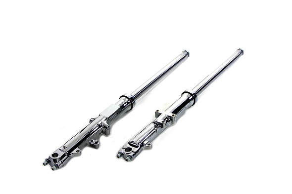V-Twin - 24-9969 - 35mm Fork Tube Assembly with Chrome Sliders Dual Disc