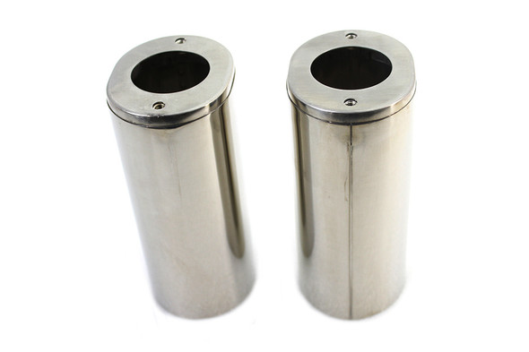 V-Twin - 24-9986 - Fork Slider Cover Stainless Steel - Fits 1980-2013 Harley-Davidson FLT, 1949-1984 FL, 1986-2017 FLST