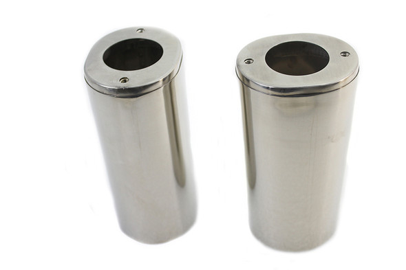 V-Twin - 24-9986 - Fork Slider Cover Stainless Steel - Fits 1980-2013 Harley-Davidson FLT, 1949-1984 FL, 1986-2017 FLST