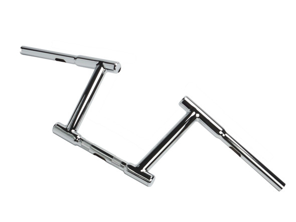 V-Twin - 25-0567 - 8 inch Z-Bar Racing Handlebar with Indents Chrome