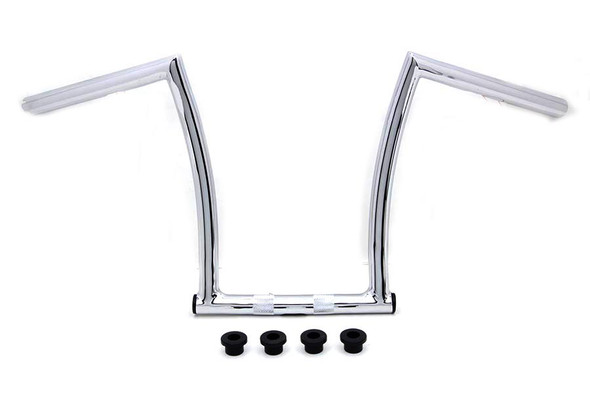V-Twin - 25-0635 - 17 inch Chrome ChiZeled Z-Bar Handlebar with Indents