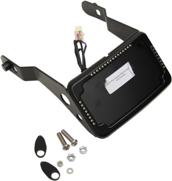 Cycle Visions - Black Curved Slick Signal License Plate Frame and Mount - fits '13-'17 FXDB & '15-'17 FXDLS