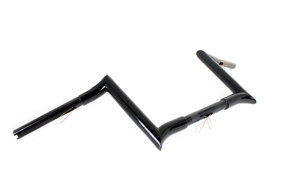 V-Twin - 25-1203 - 10 inch Black Z-Bar Handlebar with Indents