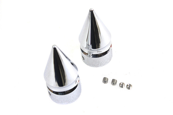 V-Twin - 2536-2 - Front Axle Nut Cap Set Pike Style