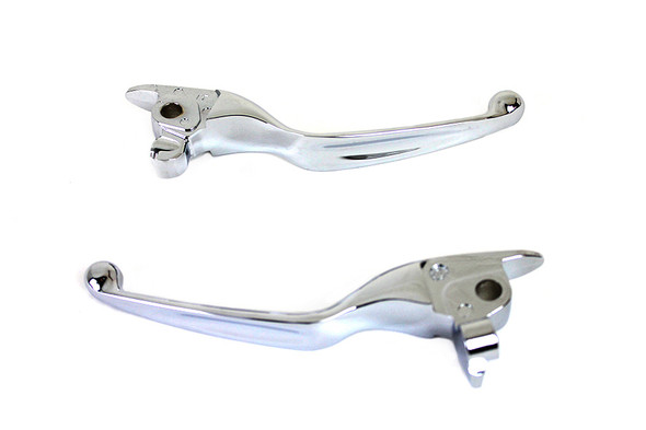 V-Twin - 26-0004 - M8 Chrome Wide Hand Lever Set - Fits 2017-2020 Harley-Davidson FLT