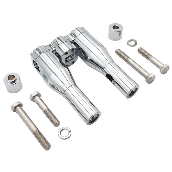 V-Twin - 26-0038 - Wyatt Gatling 6 inch Baron Style Riser Set Chrome