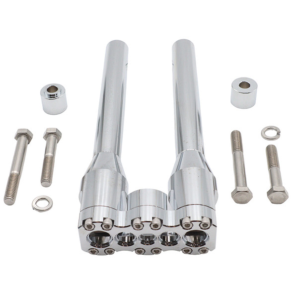 V-Twin - 26-0067 - Wyatt Gatling 12 inch Baron Style Riser Set Chrome