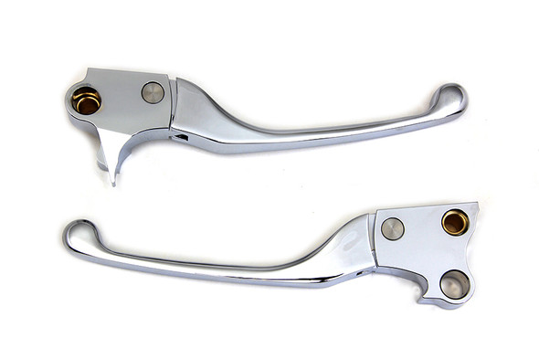 V-Twin - 26-0115 - Chrome Adjustable Hand Lever Set - Fits 1996-2012 Harley-Davidson FXST, FLST, FLT