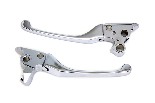 V-Twin - 26-0117 - Chrome Adjustable Hand Lever Set - Fits 2008-2013 Harley-Davidson FLT