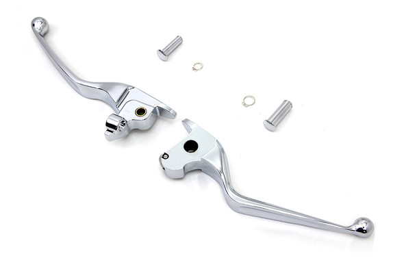 V-Twin - 26-0325 - Chrome Wide Hand Lever Set - Fits 2014-2016 Harley-Davidson FLT