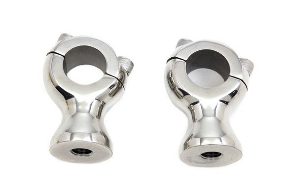 V-Twin - 26-0555 - 1-3/4 inch Polished Stainless Steel Speed Freak Riser Set