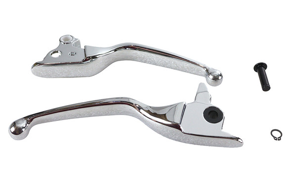 V-Twin - 26-0741 - Chrome Smooth Contour Hand Lever Set - Fits 2008-2013 Harley-Davidson FLT