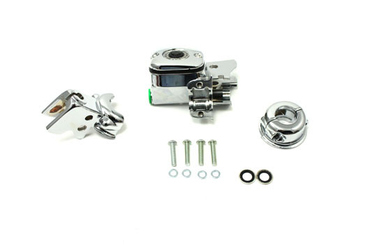 V-Twin - 26-0746 - Chrome Handlebar Control Cover Kit - Fits 2008-2017 Harley-Davidson FXD, 2008-2014 FLST, FXST
