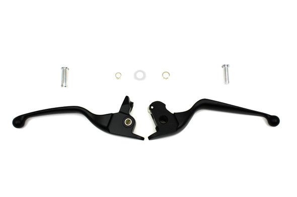 V-Twin - 26-0768 - Black Hand Lever Set - Fits 2014-2016 Harley-Davidson FLT