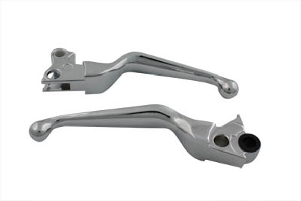 V-Twin - 26-0780 - Chrome V-Cut Hand Lever Set