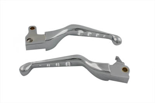 V-Twin - 26-0783 - Chrome Drilled Hand Lever Set